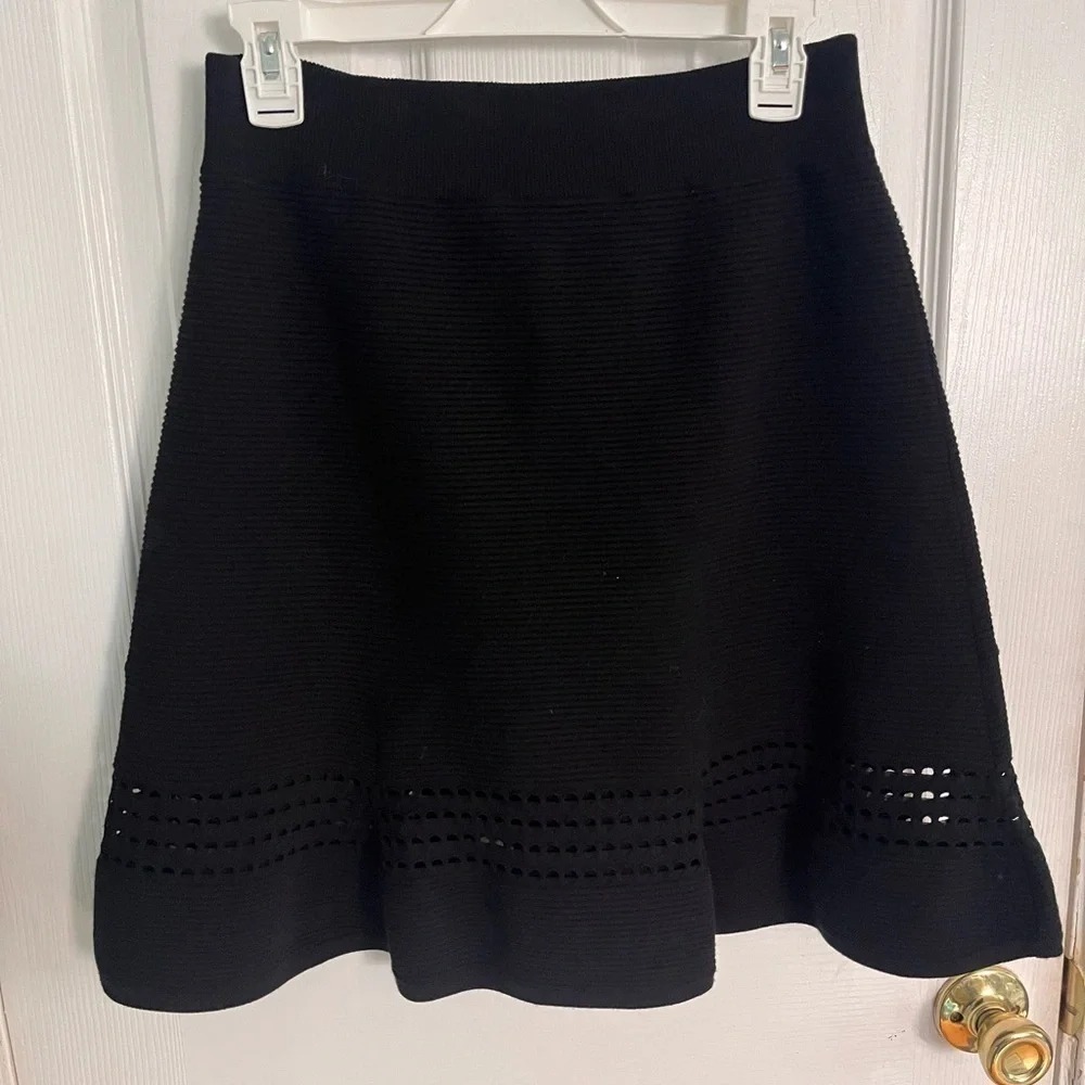 A.L.C Black Knit Ribbed Michael Skirt Size Large